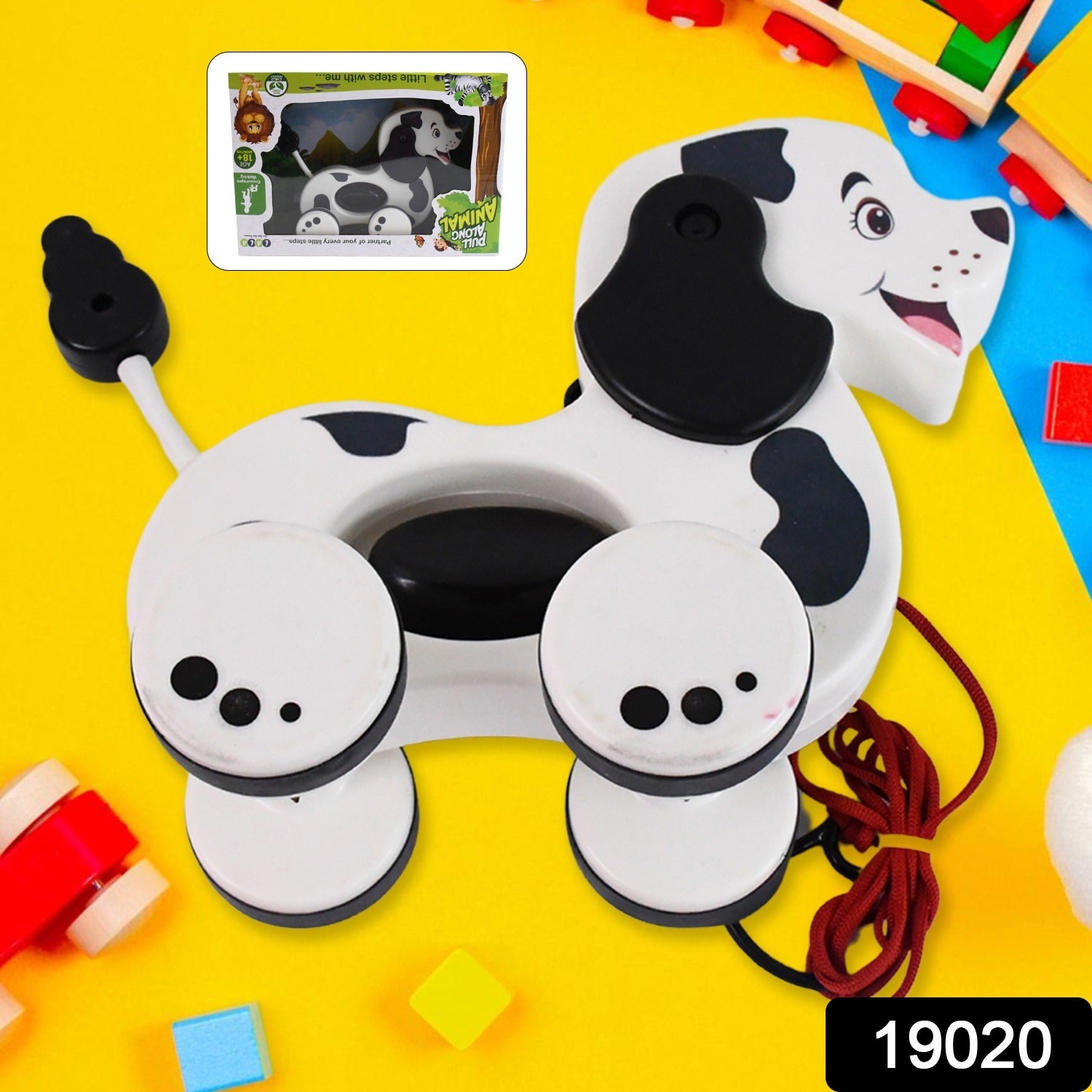Dog Pull Along Toddler Toy With Attractive Design (1 Pc) Dog Pull Along Toddler Toy With Attractive Design (1 Pc)